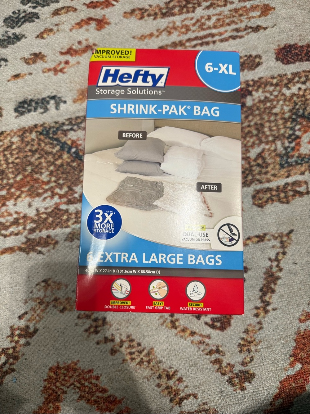 Shrink-Pak Extra Large Garment Storage Bags – Red/Blue Packaging
